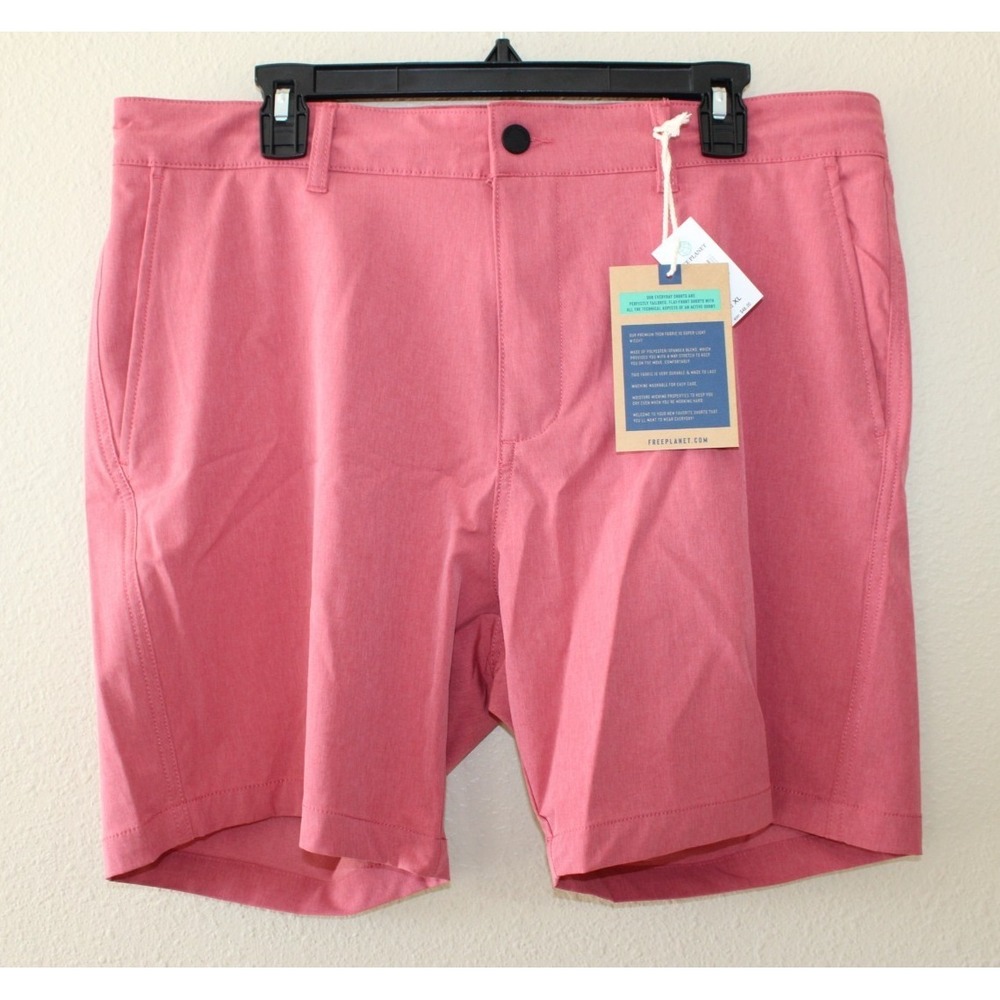 Free Planet Mens Red Everyday Shorts Tech Fabric XL NWT